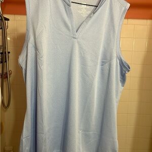 Blue Sleeveless Polo Tank Top